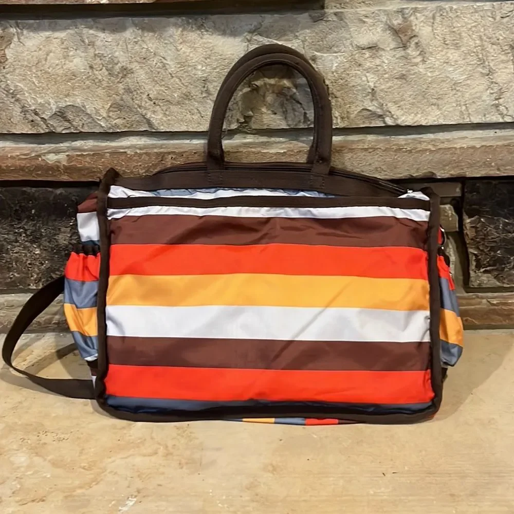 Le Sportsac Striped Ripstop Diaper Bag with Changing Pad